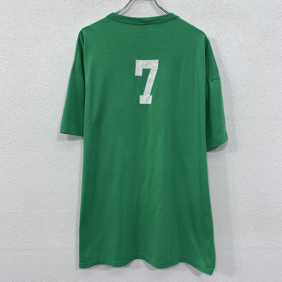 80s USA製 RUSSELL ATHLETIC 半袖 プリントTシャツ XXL グリーン