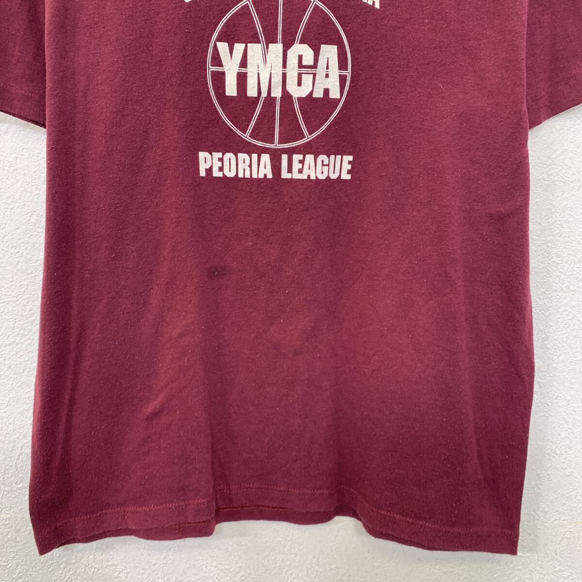 80s USA製 RUSSELL ATHLETIC 半袖 プリントTシャツ M ワインレッド