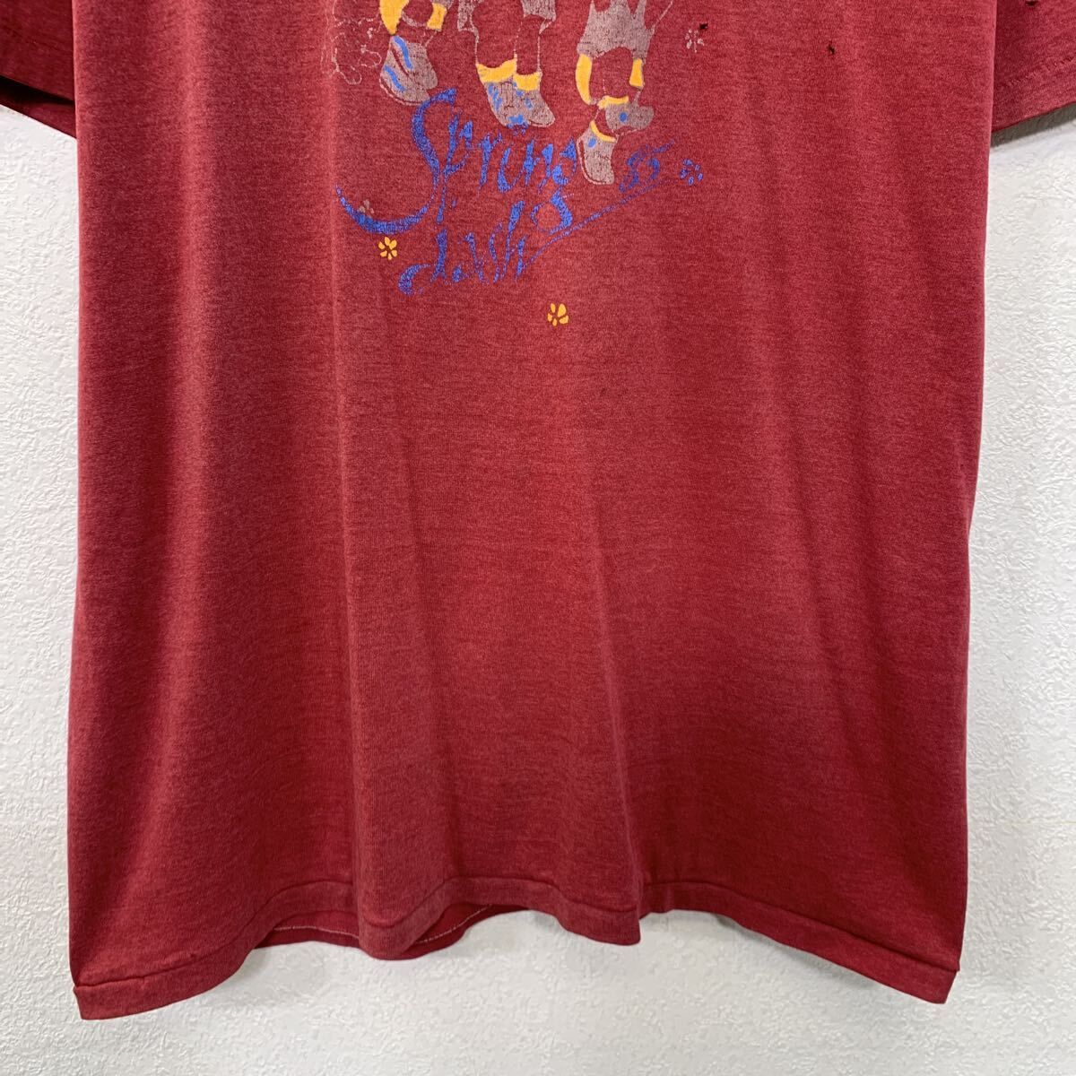 80s USA製 RUSSELL ATHLETIC 半袖 プリントTシャツ L レッド ラッセル