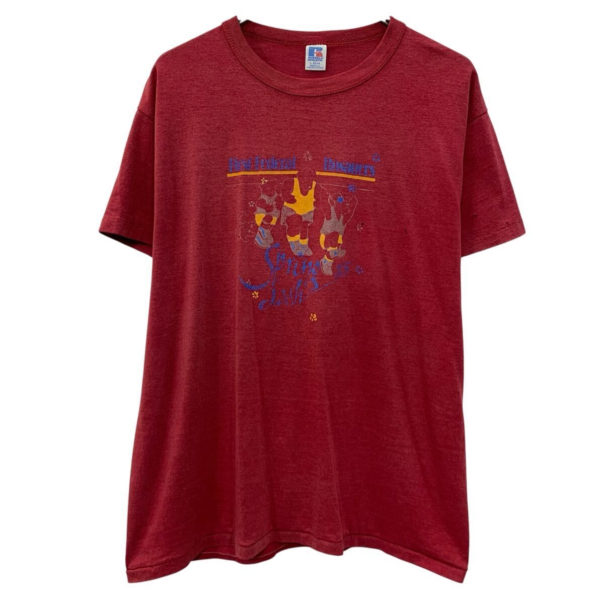 古着 80年代 ラッセル Russell 半袖 プリントTシャツ USA製 メンズS相当 ヴィンテージ /eaa549039 80s USA製 RUSSELL ATHLETIC 半袖 プリントTシャツ L レッド ラッセル