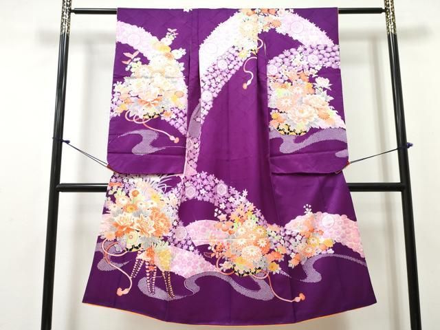 平和屋着物[]七五三　女の子　７歳　祝着　四つ身　花車文　金彩　DABE7375ma 17,082円