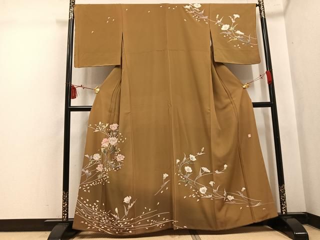 訪問着 草花文 金彩 ますいわ屋 逸品 平和屋着物○訪問着 作家物 草花文 暈し染め 金彩 正絹 逸品