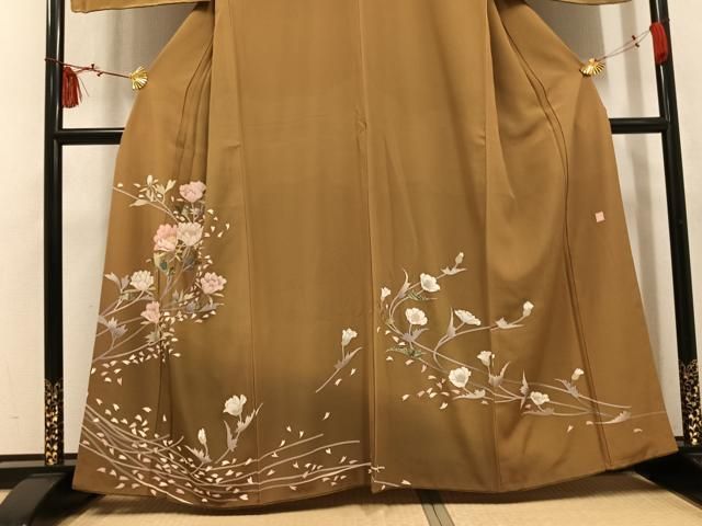 平和屋着物○訪問着 作家物 草花文 暈し染め 金彩 正絹 逸品
