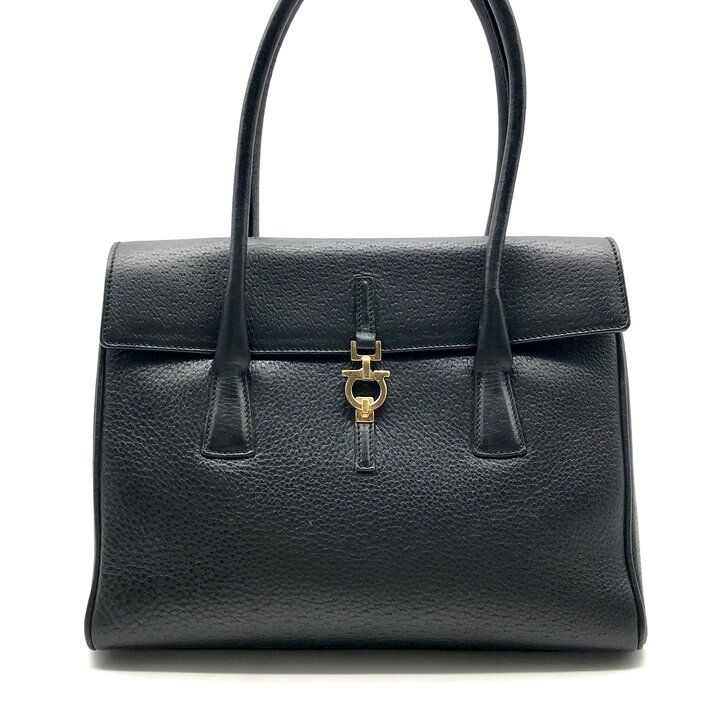 良品 Ferragamo フェラガモ ガンチーニ ハンド バッグ レザー レディース ファッション ゴールド金具 ブランド カバン ブラック r2150 17,798円