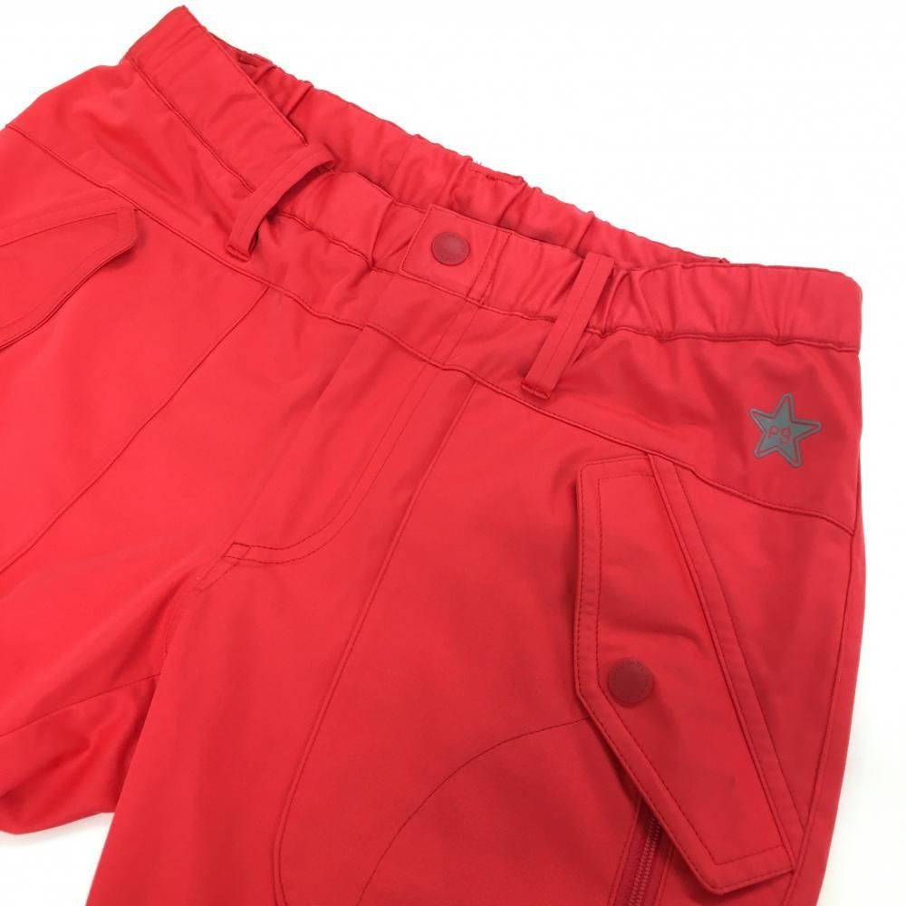 パーリーゲイツ パンツ ピンクレッド系×グレー ウエストゴム ドロー