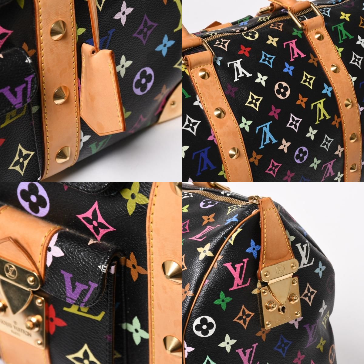LOUIS VUITTON モノグラム ボストンバッグ 45 ストラップ付き 極美品 LOUIS VUITTON ルイヴィトン × 村上隆 モノグラムマルチカラー