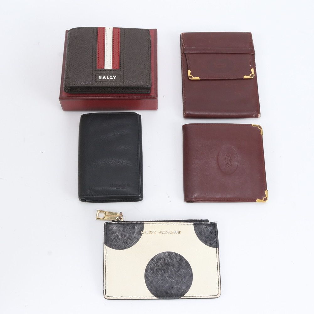 まとめ 5点 セット カルティエ バリー コーチ マークジェイコブス レザー 二つ折り 財布 長財布 メンズ レディース RRM EK43-7 まとめ 5点 セット カルティエ バリー コーチ マークジェイコブス