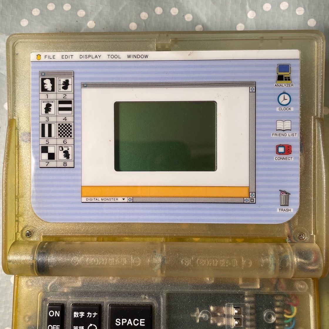 外装&液晶 美品】1999年 バンダイ デジモンアナライザー スケルトン