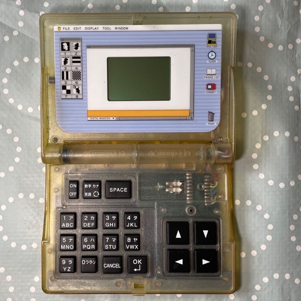 外装&液晶 美品】1999年 バンダイ デジモンアナライザー スケルトン