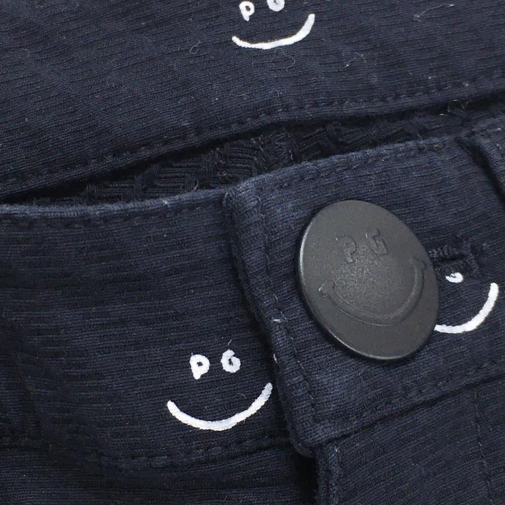 パーリーゲイツ パンツ ネイビー×白 総柄 スマイル レディース 0(S