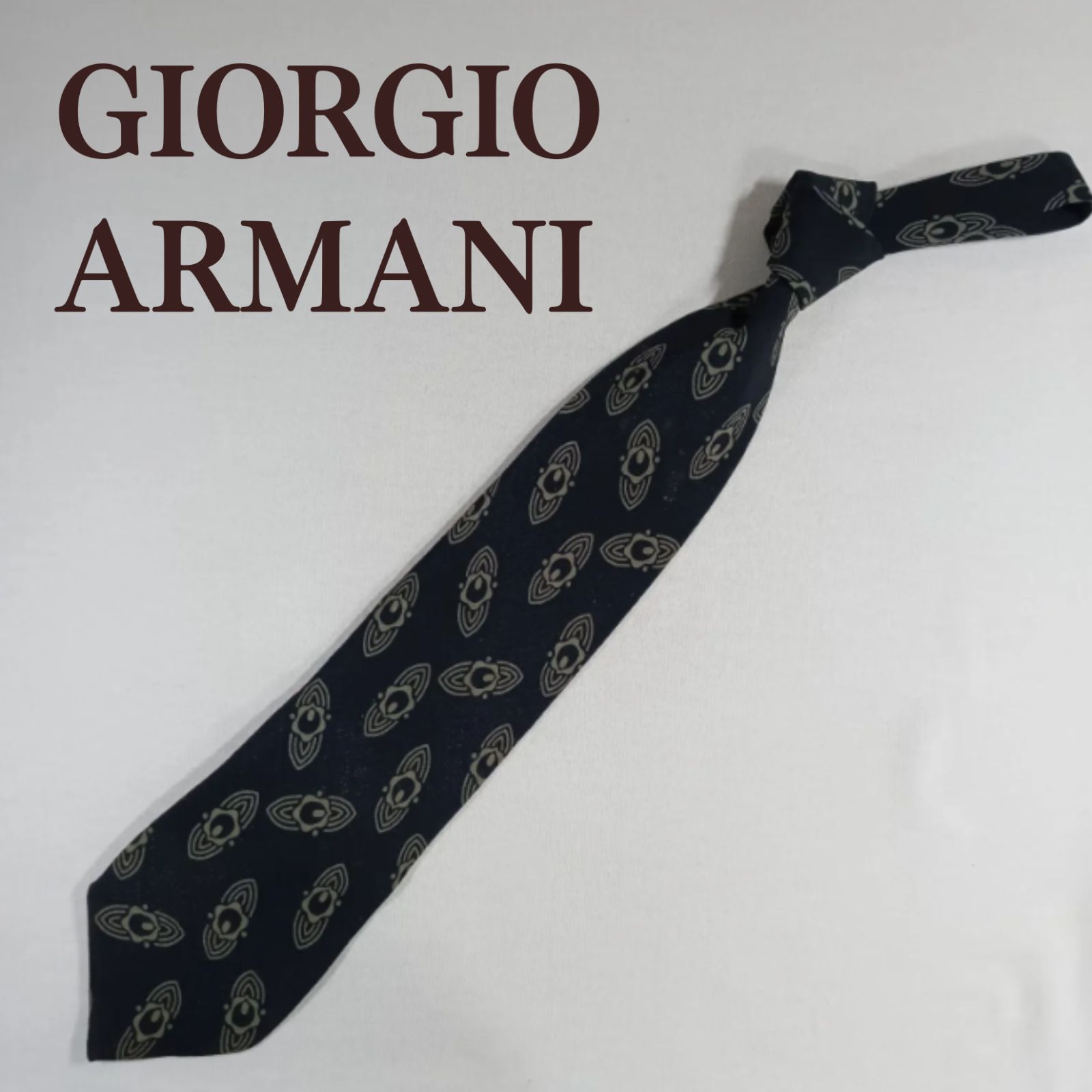 ジョルジオアルマーニ GIORGIO ARMANI ネクタイ 小紋柄 ブラック
