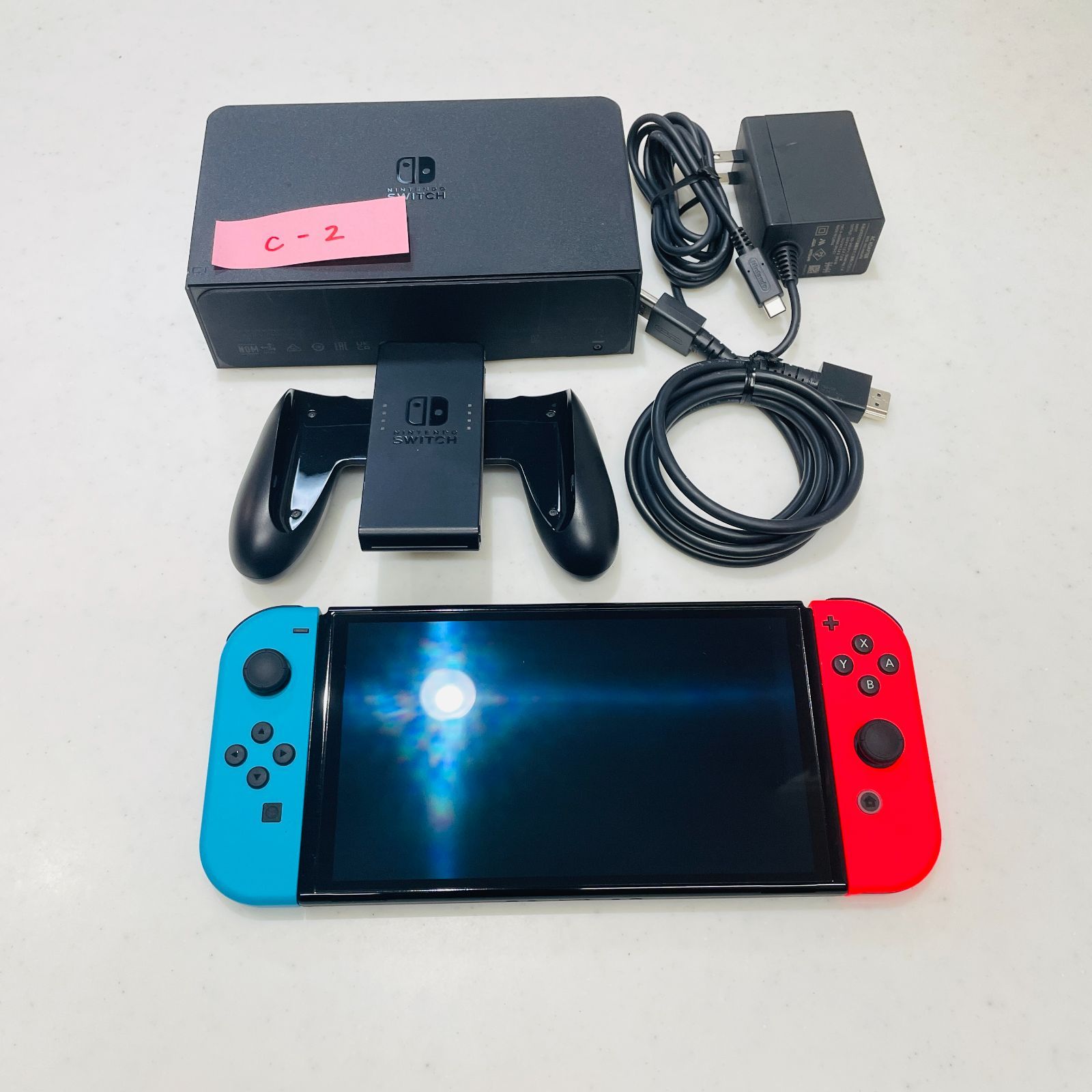 美品 2024年製 Nintendo Switch 有機ELモデル ネオン 本体セット 動作