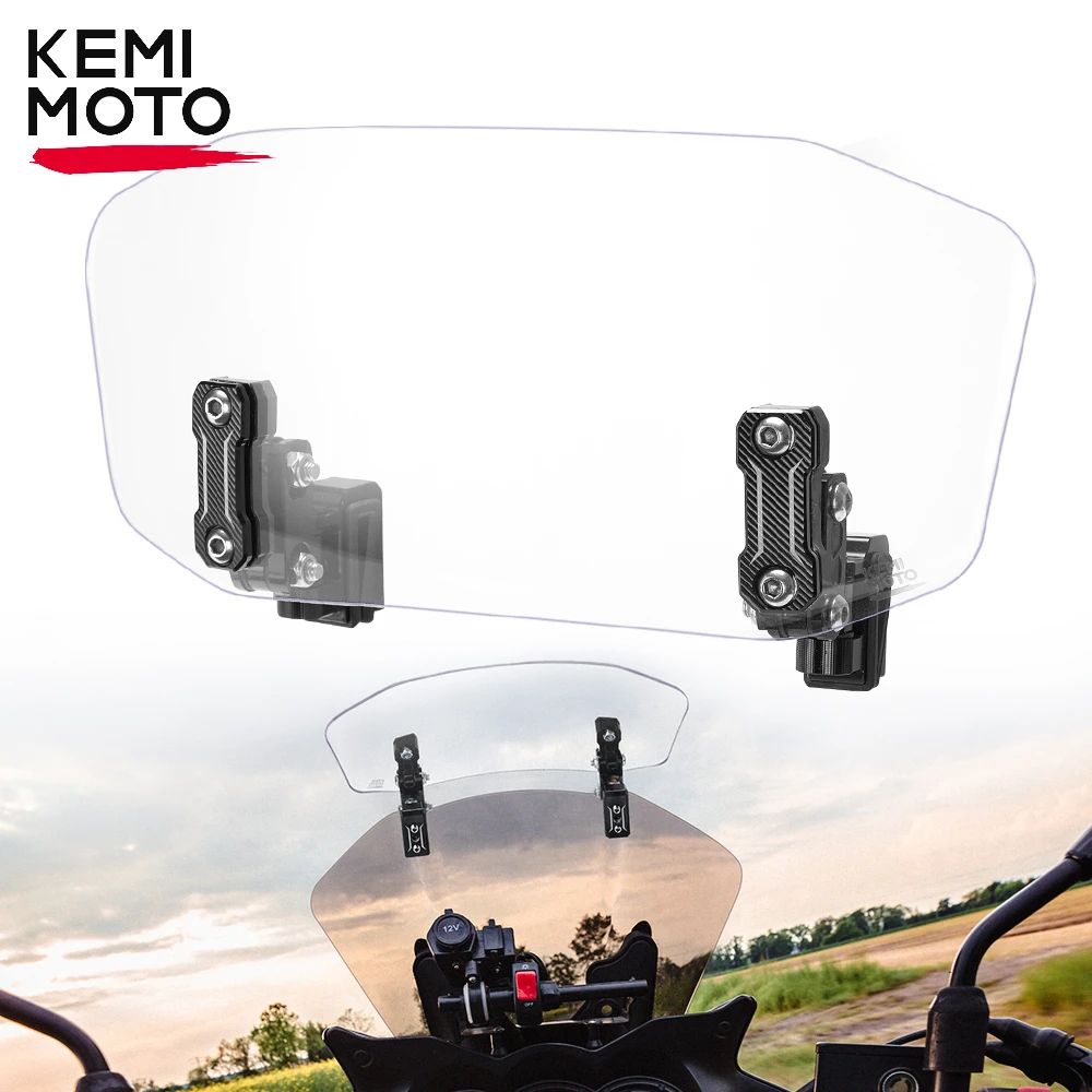 KEMIMOTO オートバイ用 フロントガラスエクステンダー アルミ製 調整可能