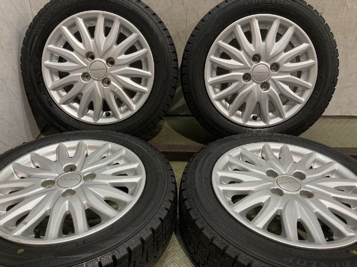 【DL WM02 155/65R14】スタッドレス【HONDA モデューロ 純正OPホイール 14インチ 4.5J4HPCD100+40】23年 バリ溝 N-ONE/N-BOXにも (KTK757)