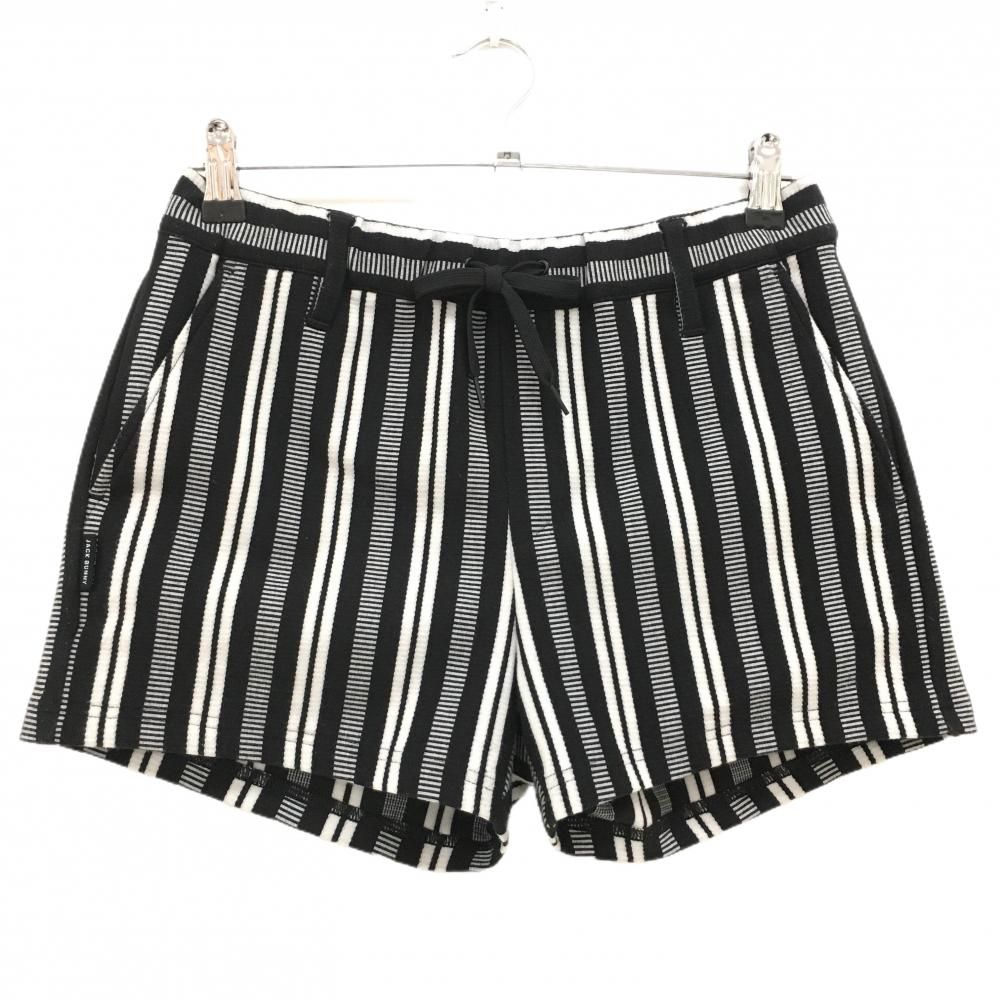 美品】ジャックバニー ショートパンツ 黒×白 ストライプ風 レディース