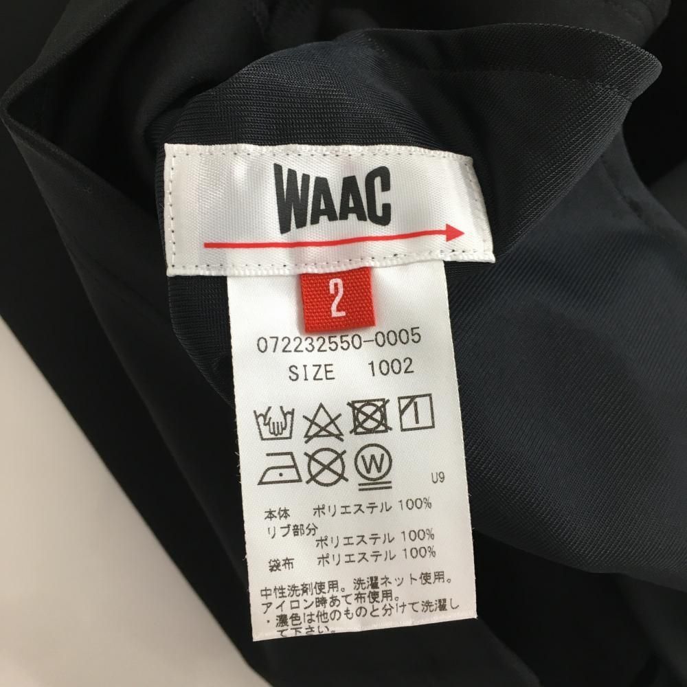 ワック ノースリーブワンピース 黒×白 ロゴ刺しゅう フロントジップ
