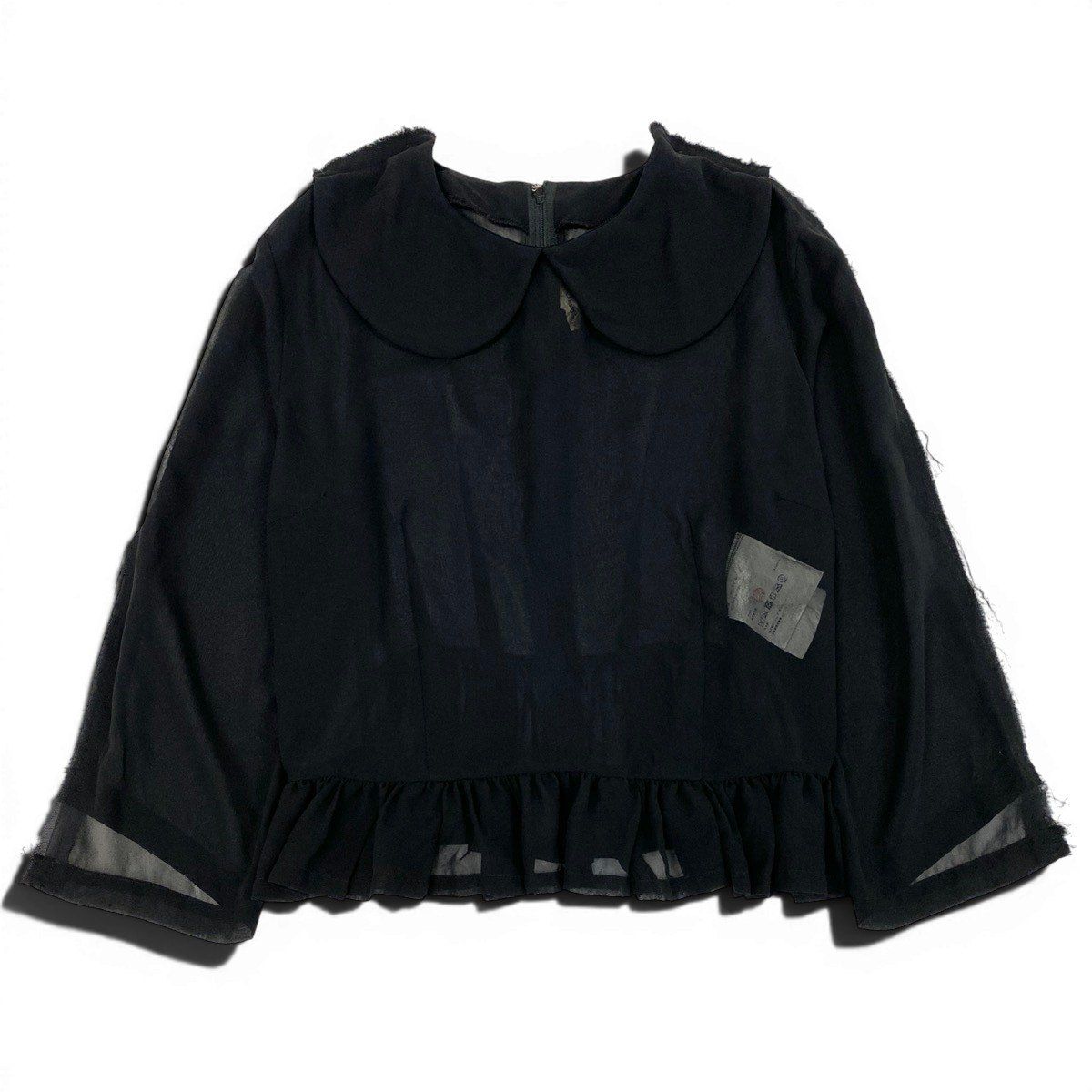 Ag23 COMME des GARCONS AD2018 フリルブラウス 丸襟 シースルー 日本 