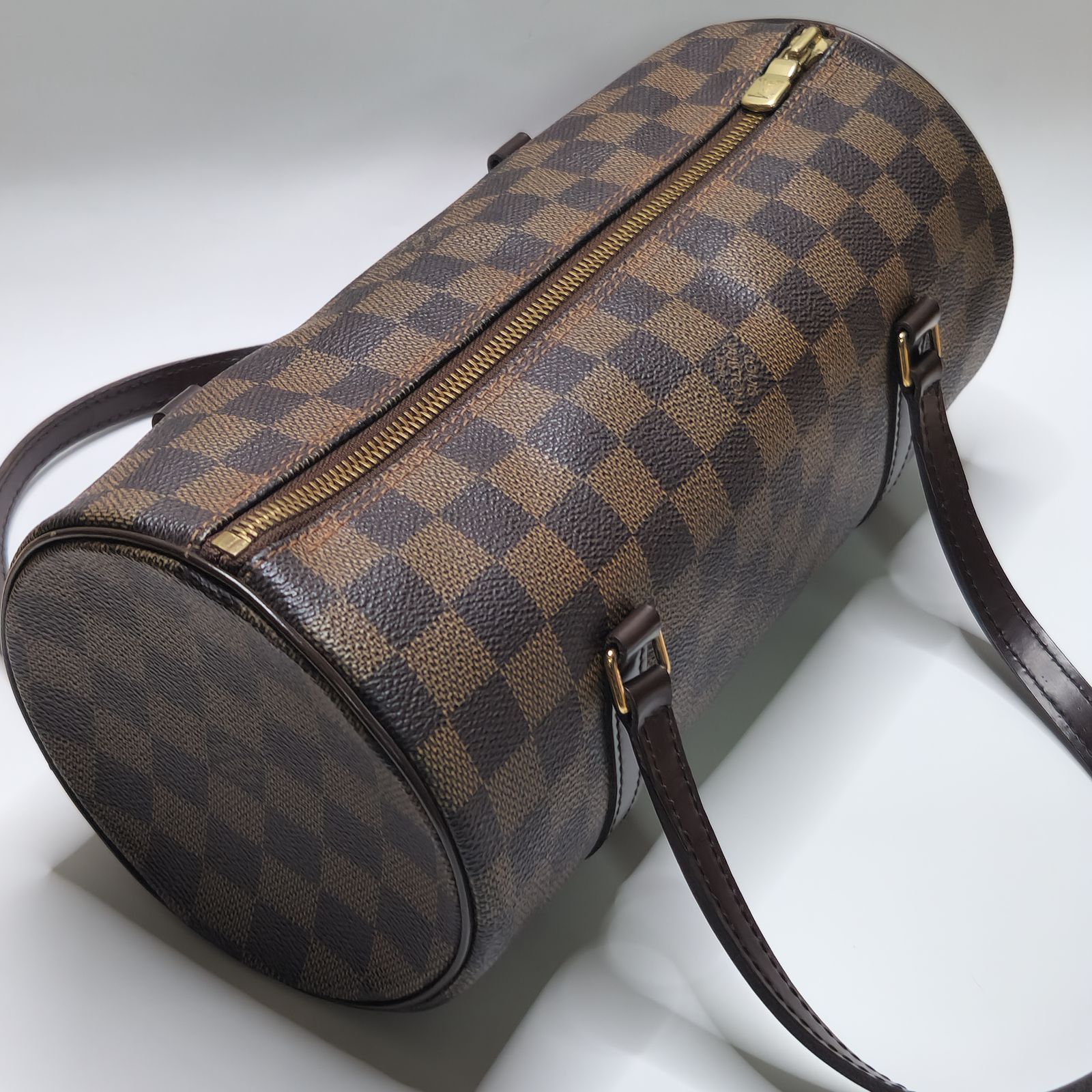 ルイヴィトン ダミエ パピヨン 26 正規保証】【美品】ルイヴィトン ダミエ パピヨン26 ハンドバッグ 筒型