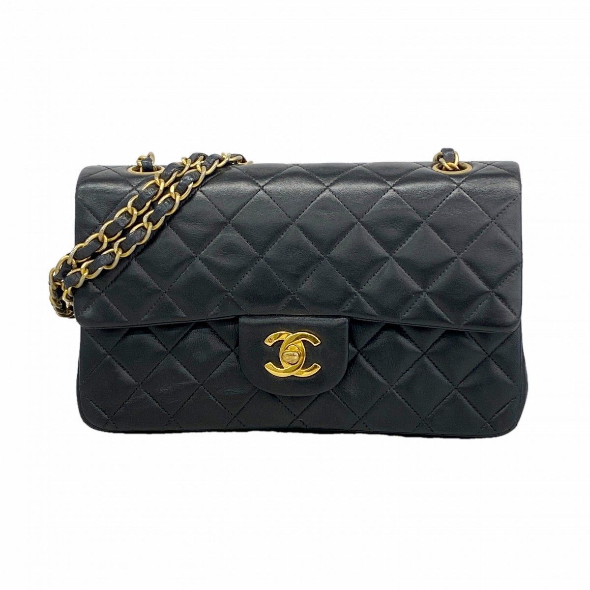 【6gd3883】シャネル ショルダーバッグ マトラッセ ラムスキン ブラック ゴールド金具【中古】レディース