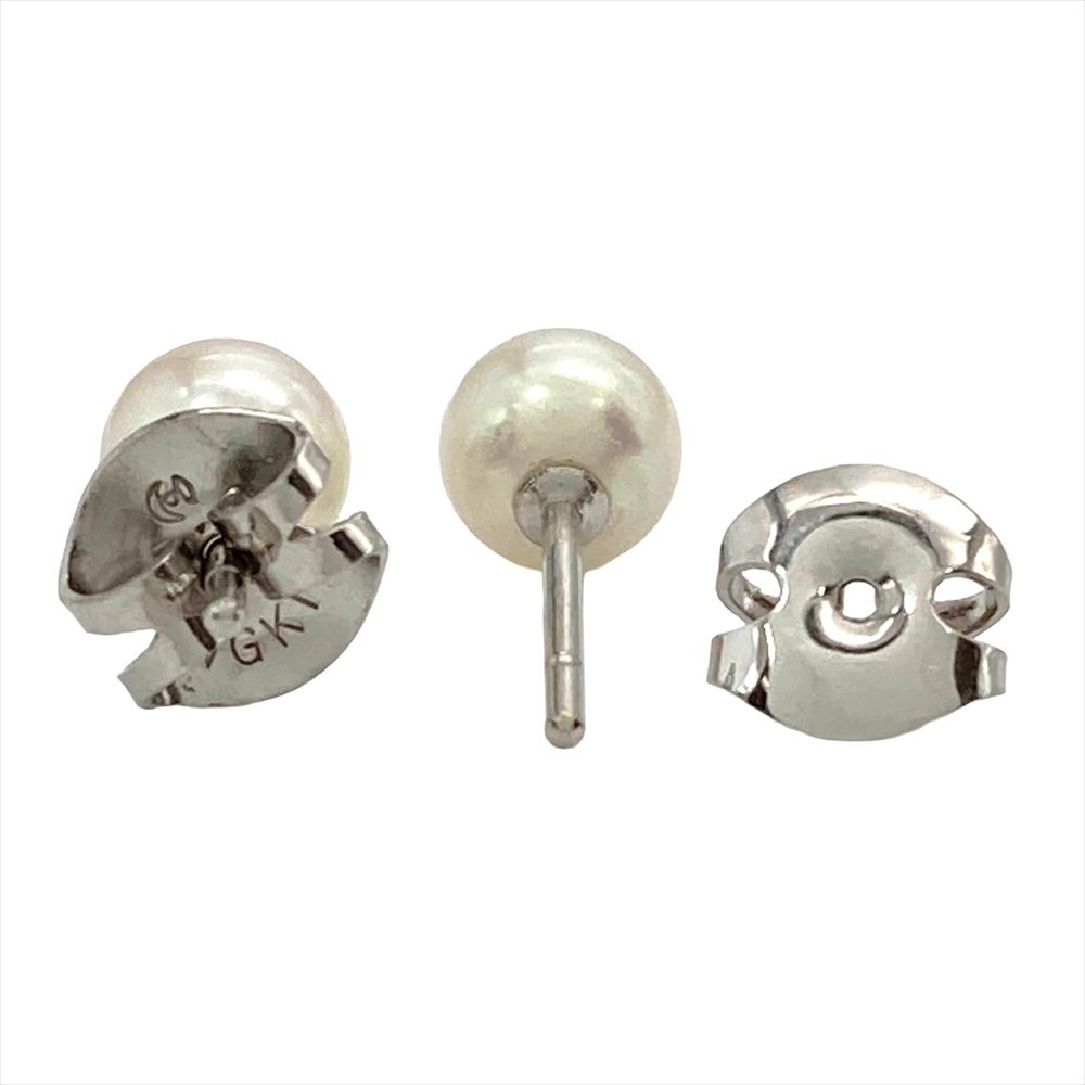 タサキ TASAKI パール5.7mm ピアス K18WG 1.3g ホワイトゴールド