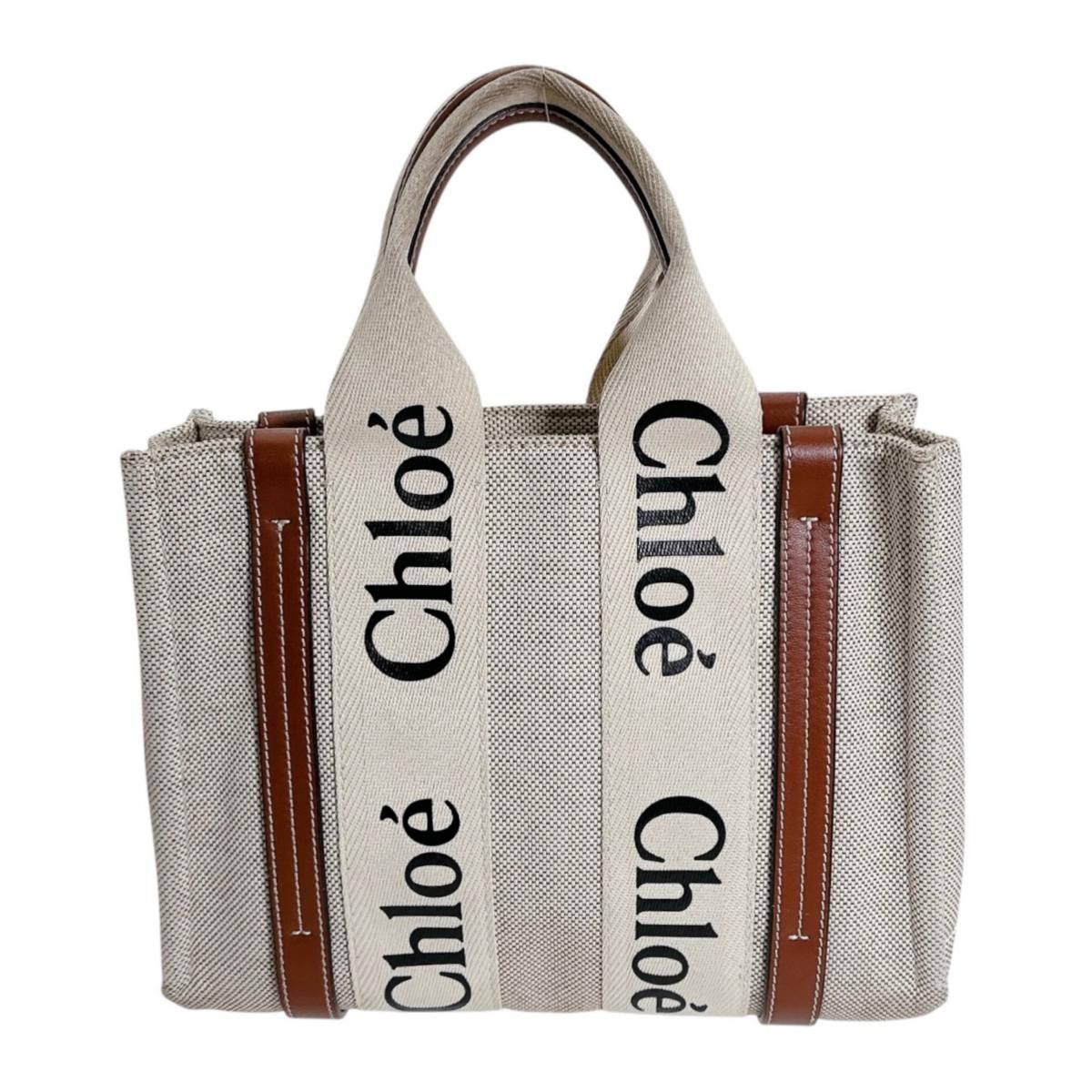 クロエ ウッディスモール トートバッグ Woody ハンドバッグ Chloe ベージュ