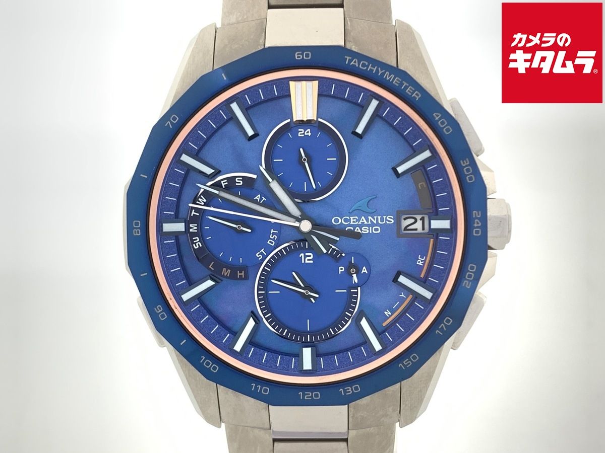【中古】 【並品】 カシオ オシアナス マンタ ブラック/ブルー OCW-S4000D-1AJF チタン