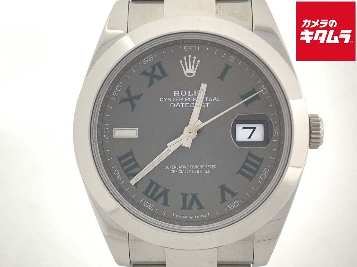 【中古】 【並品】 ロレックス(ROLEX) デイトジャスト 41 グレー/グリーン 126300 ステンレス ローマ OB