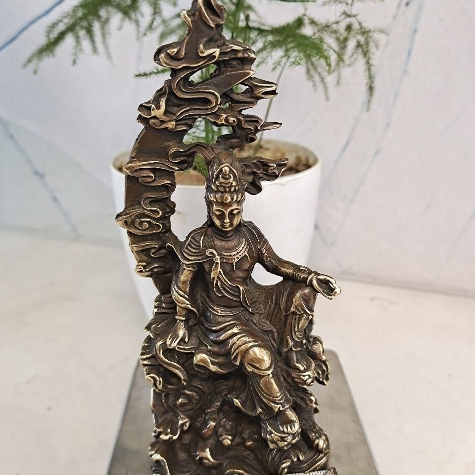菩薩 水月観音 銅製 仏像 彫刻 置物 開運 風水 現代工芸品 美術品 置物 菩薩 水月観音 銅製 仏像 彫刻 置物 開運 風水 現代工芸品 美術品 置物