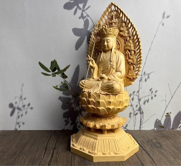 仏教美術 仏像 銅像 地蔵王菩薩仏像 奉納 九華山坐蓮地蔵王 工芸品 置物 総檜 彫刻 九華山地蔵王菩薩 置物 木彫仏像 彫刻工芸品 - メルカリ
