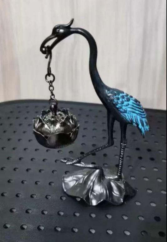 鶴の香炉 香道具 銅製 工芸品 美術品 置物 - メルカリ