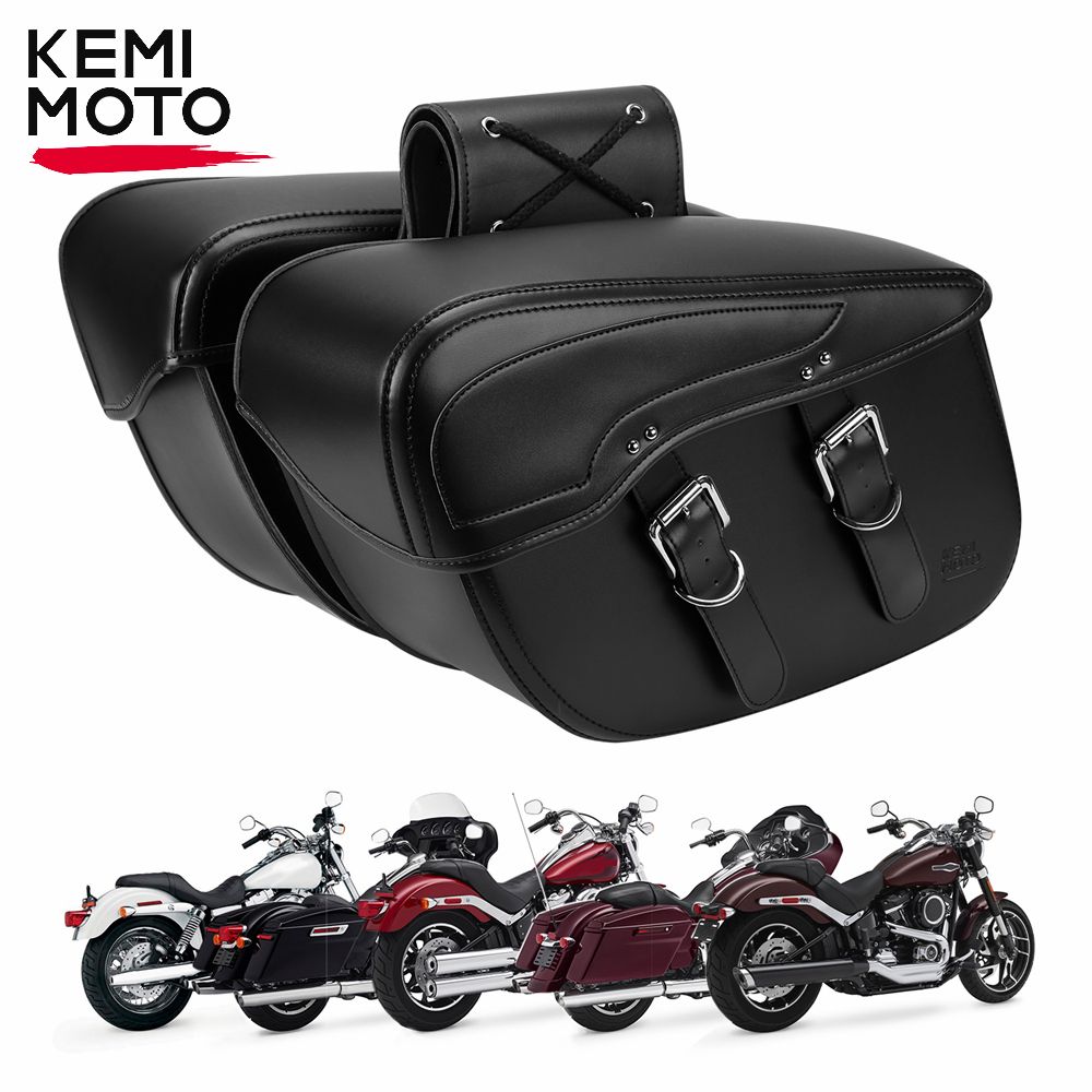 防水バイクサドルバッグ PU合成皮革 旅行用 2個セット