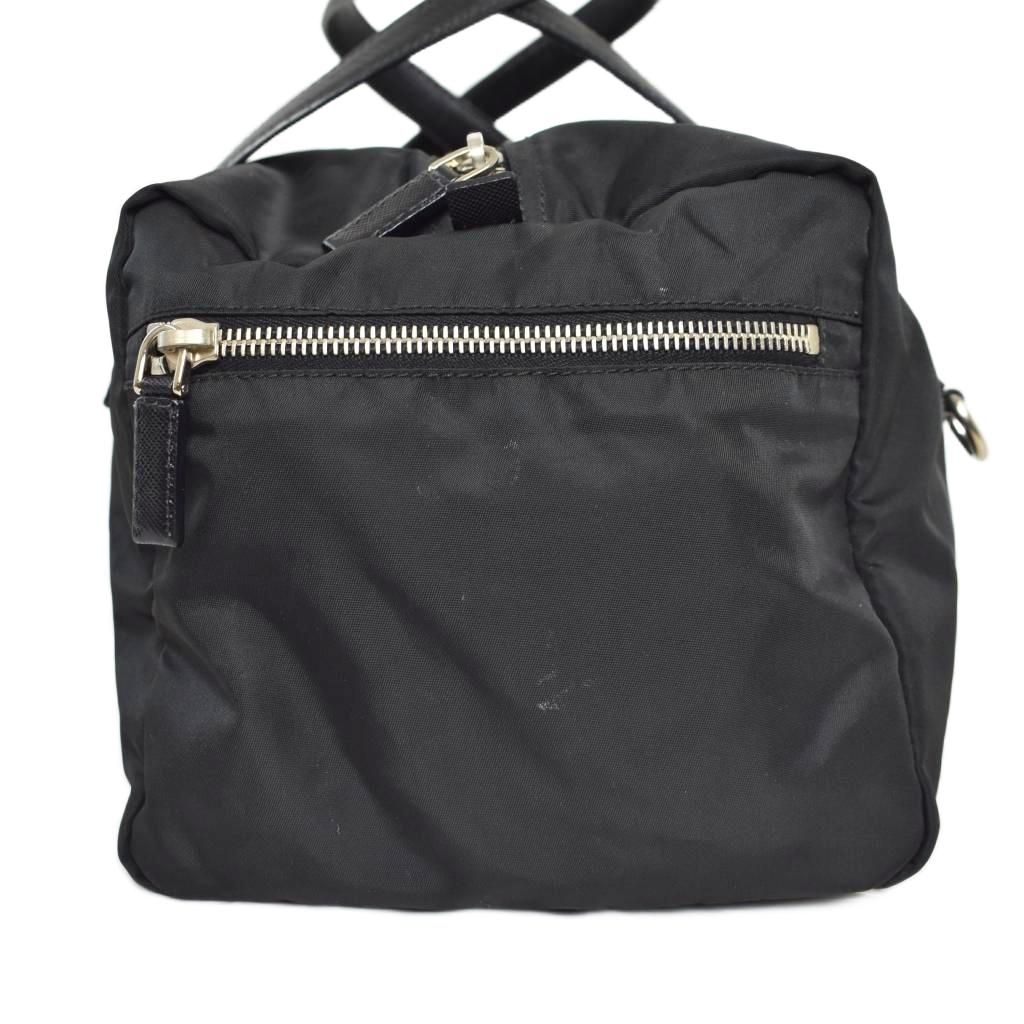 プラダ PRADA ナイロン 三角ロゴ ミニボストン ハンドバッグ 黒