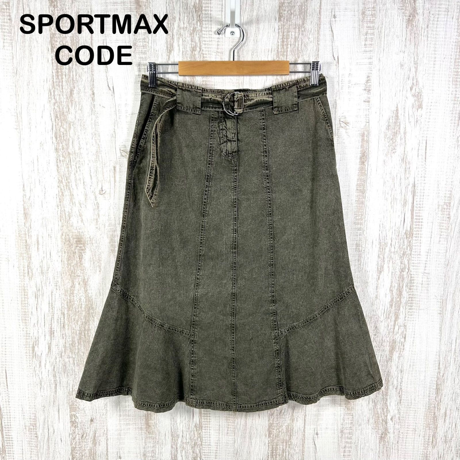新品未使用 美品 MAX MARA SPORTMAX CODE マックスマーラ スポーツマックスコード デニム フレアスカート グレー 大きいサイズ