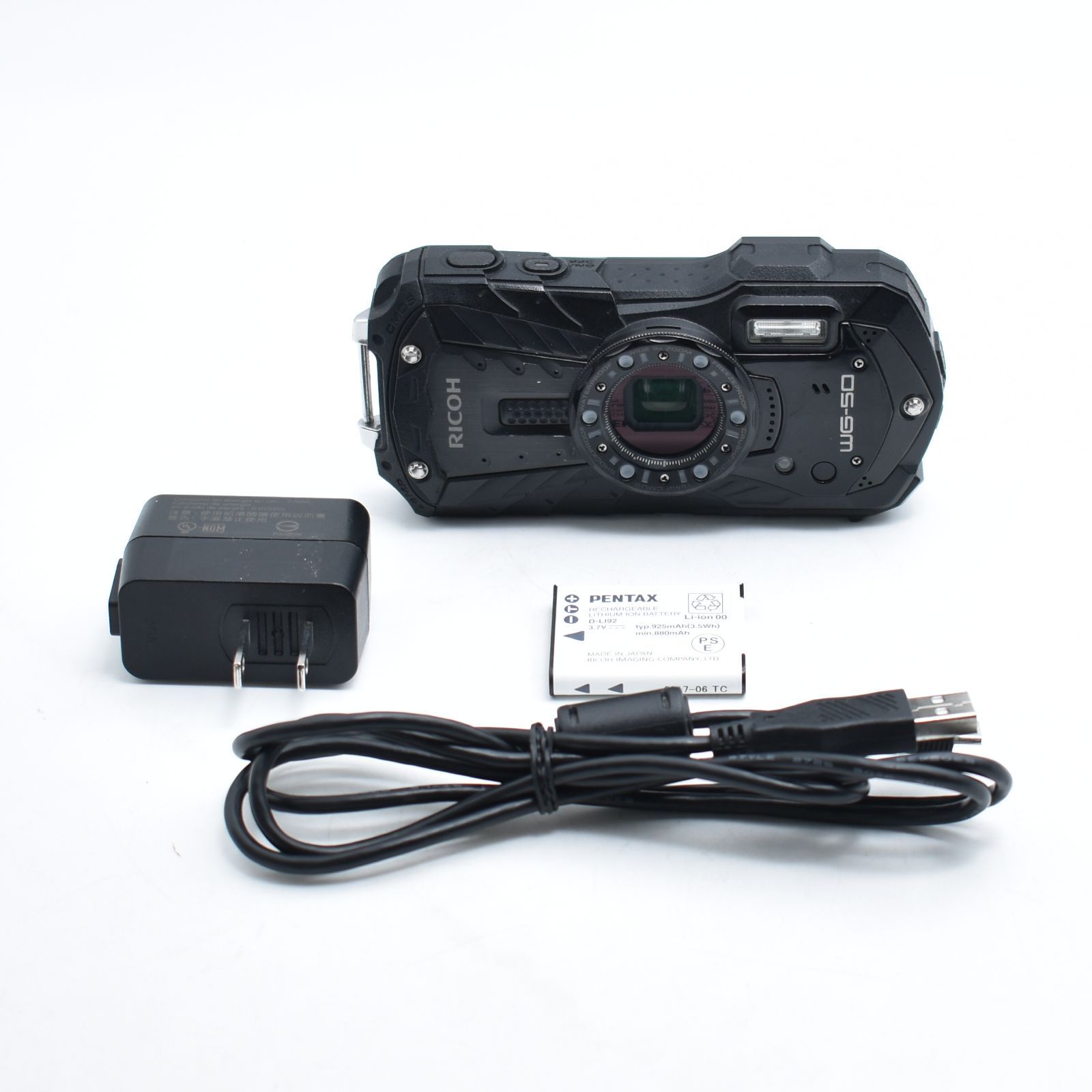 B#13086 RICOH 防水デジタルカメラ RICOH WG-50 ブラック 防水14m耐