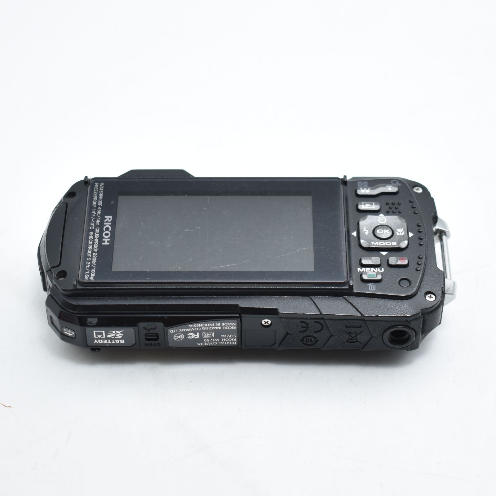 B#13086 RICOH 防水デジタルカメラ RICOH WG-50 ブラック 防水14m耐