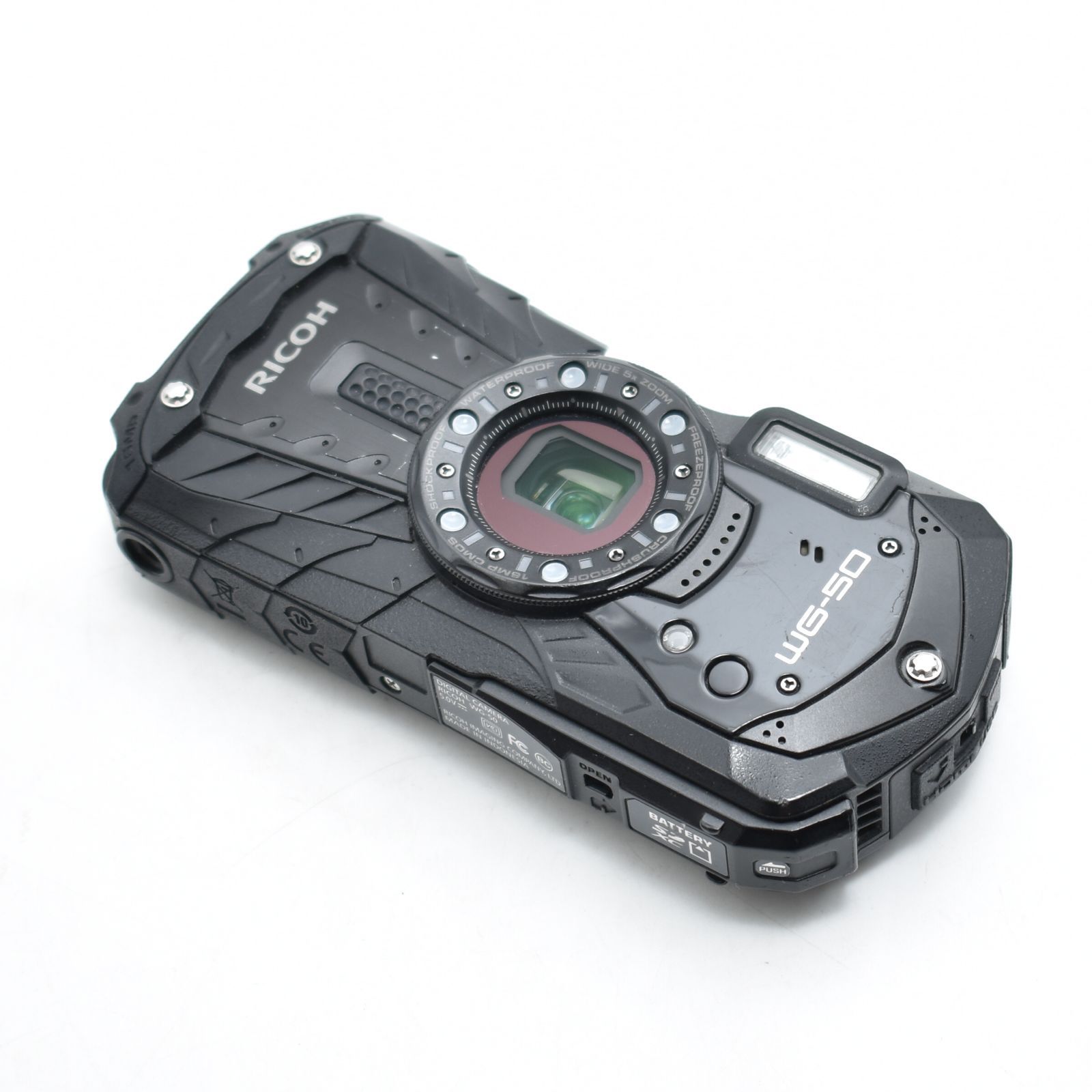 B#13086 RICOH 防水デジタルカメラ RICOH WG-50 ブラック 防水14m耐