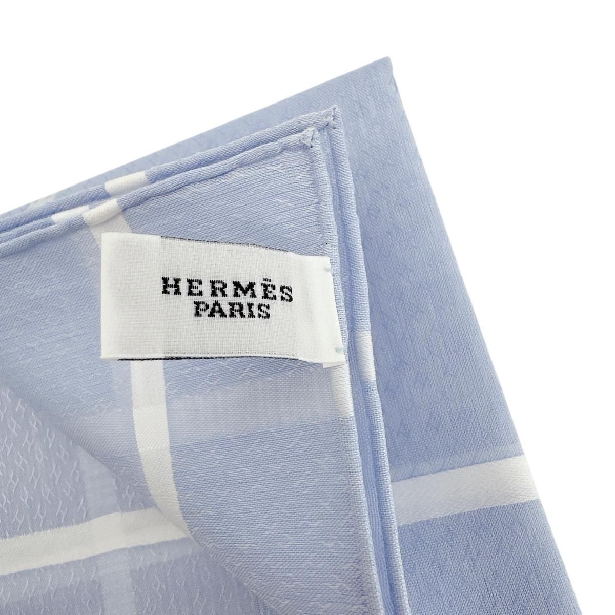 エルメス カレ45 スカーフ ハンカチーフ ハンカチ HERMES ブルー