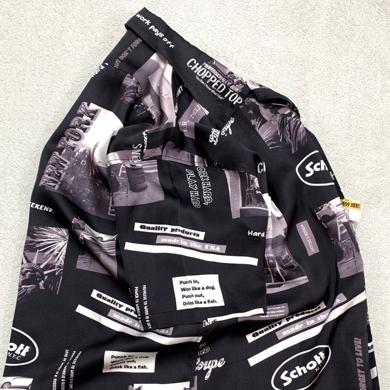 SCHOTT PHOTO COLLAGE HAWAIIAN SHIRT S/S クリーニング済 ハワイアン