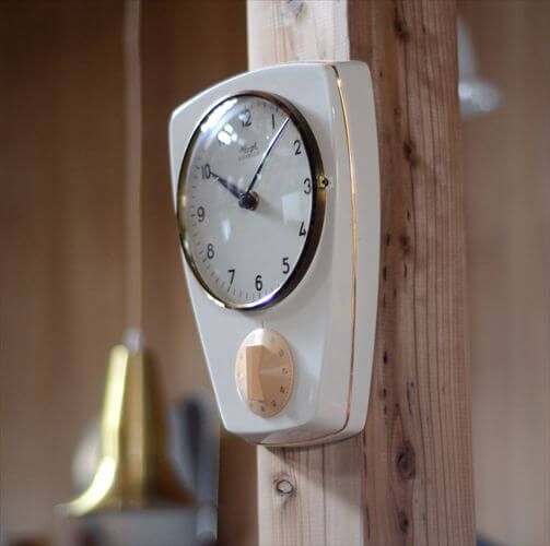 送料無料】ドイツ製 KIENZLE 陶器 キッチン壁時計 キンツレー 電池式