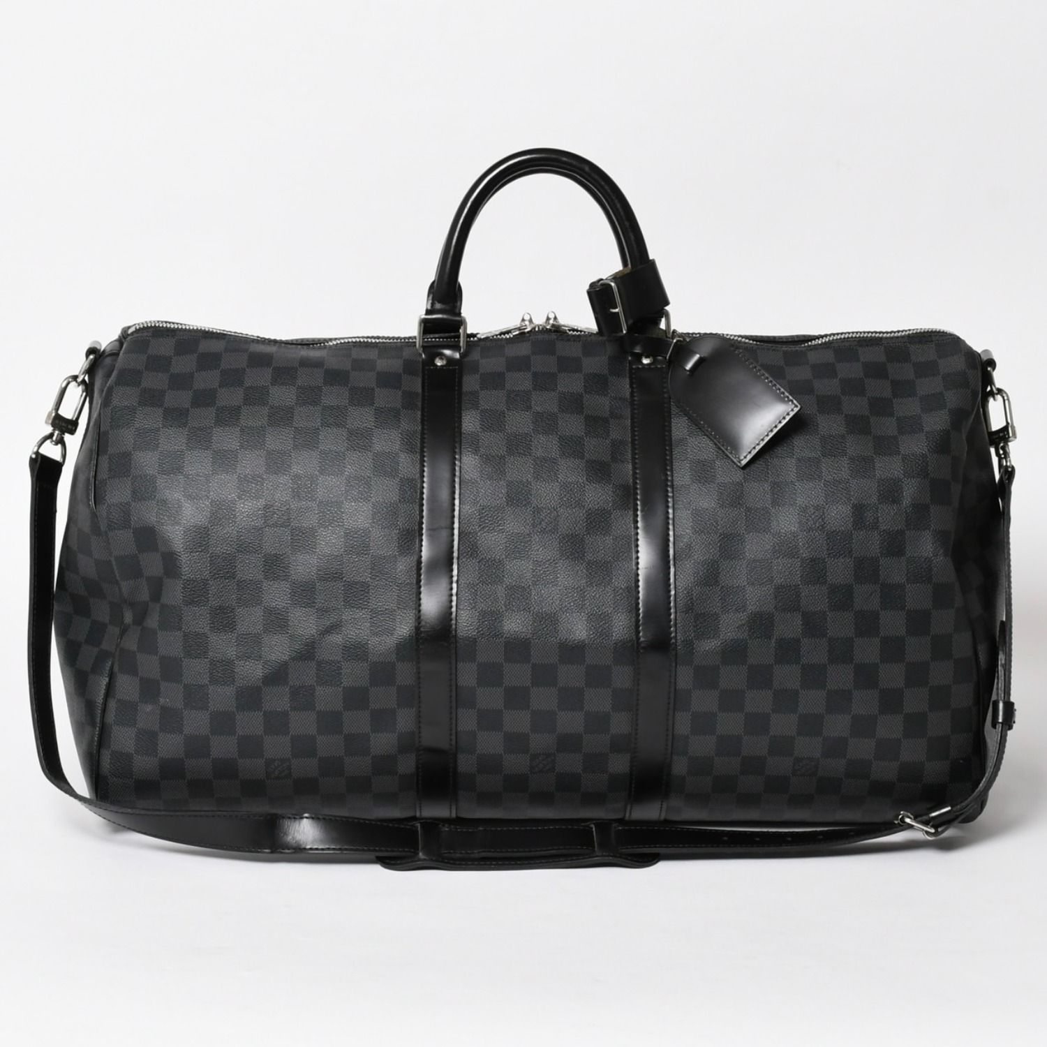 極美品 LOUIS VUITTON ルイヴィトン キーポルバンドリエール55 ボストンバッグ N41413 ダミエグラフィット ブラック 中古 4a005636