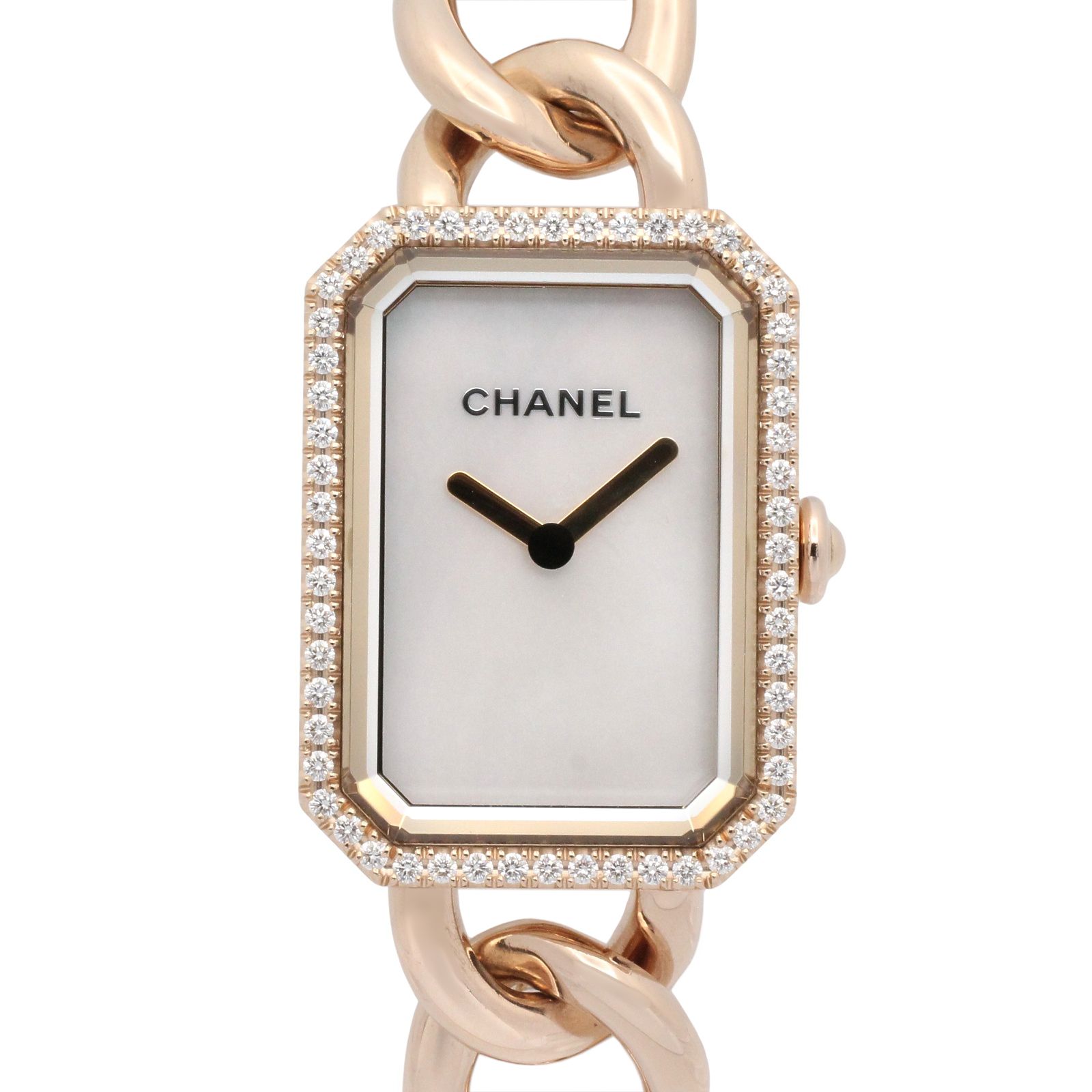 シャネル CHANEL 腕時計 プルミエール ダイヤベゼル H4412 ホワイトシェル K18PG（ピンクゴールド） ダイヤモンド プルミエール ダイヤベゼル レディース Used A 717,780円