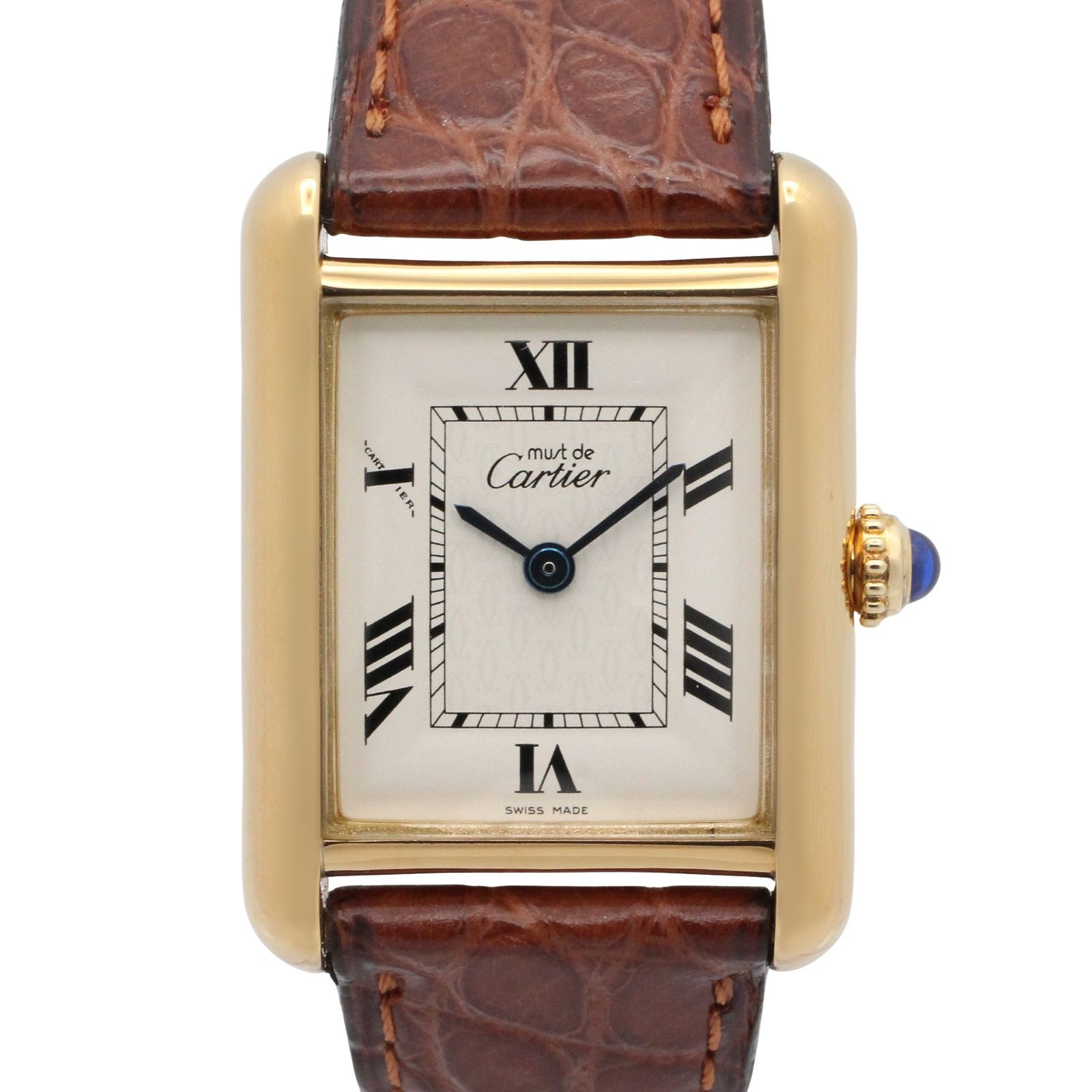 カルティエ CARTIER 腕時計 マストタンク SM W1013654 シルバー GP（ゴールドメッキ） マストタンク SM レディース Used A