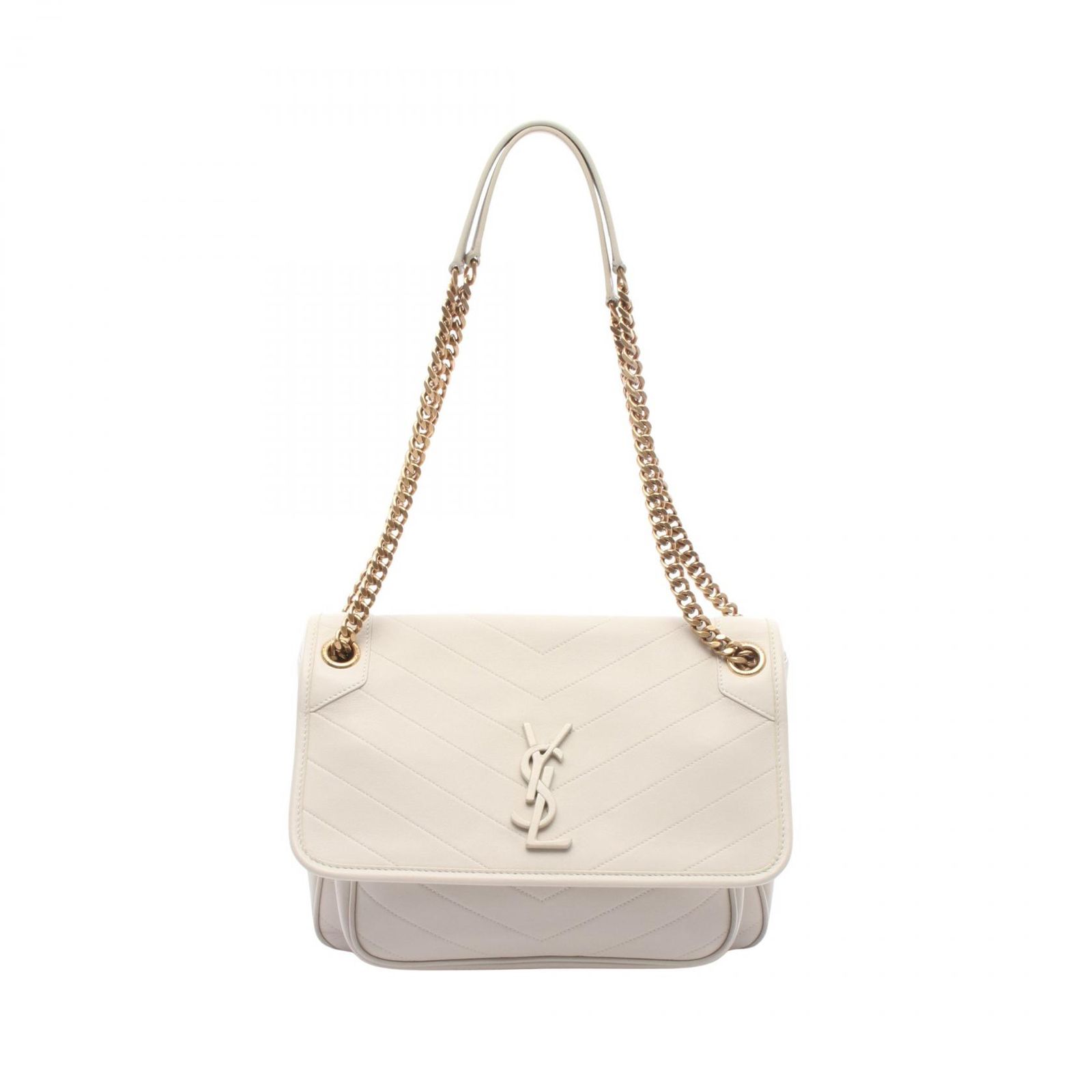 サンローランパリ SAINT LAURENT PARIS ショルダーバッグ ニキ 6331840 オフホワイト レザー ニキ ミディアム レディース Used B
