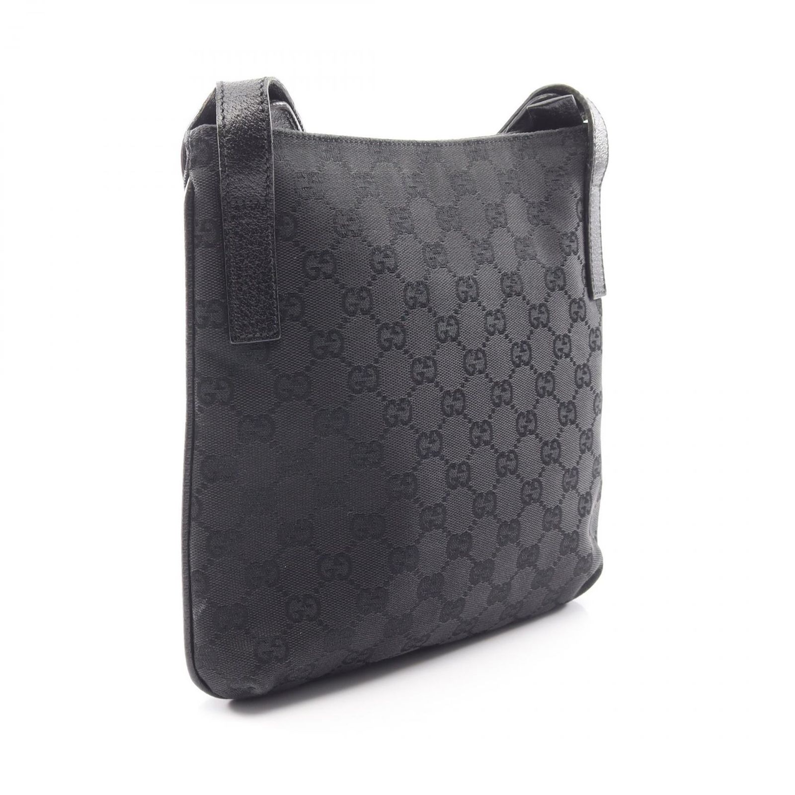 グッチ GUCCI ショルダーバッグ GGキャンバス 122793 ブラック キャンバス レザー ショルダーバッグ レディース Used B