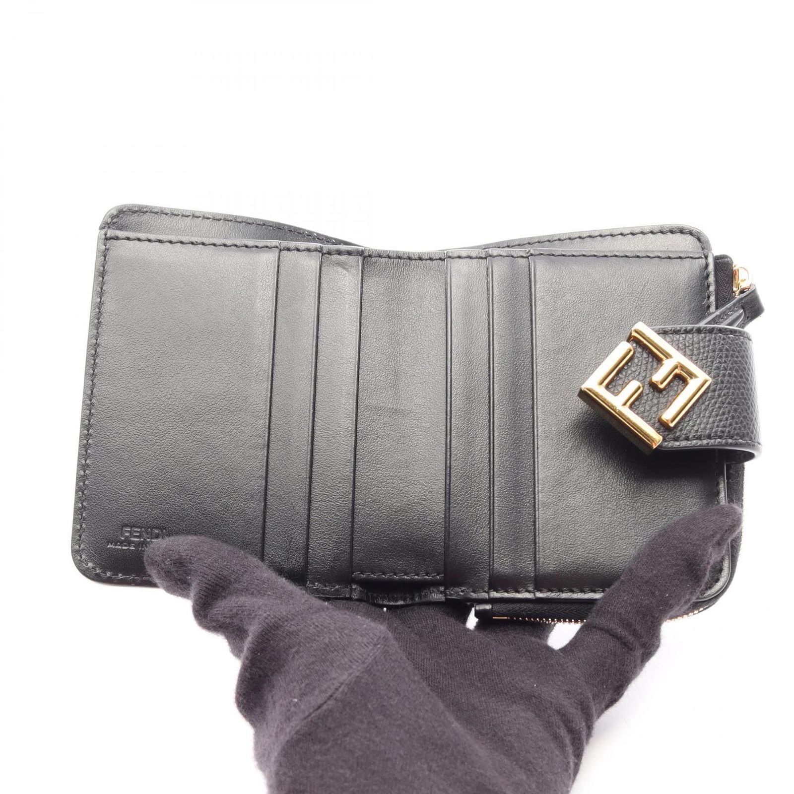 フェンディ FENDI 二つ折り財布 ALWA FFダイアモンド 8M0490 ブラック