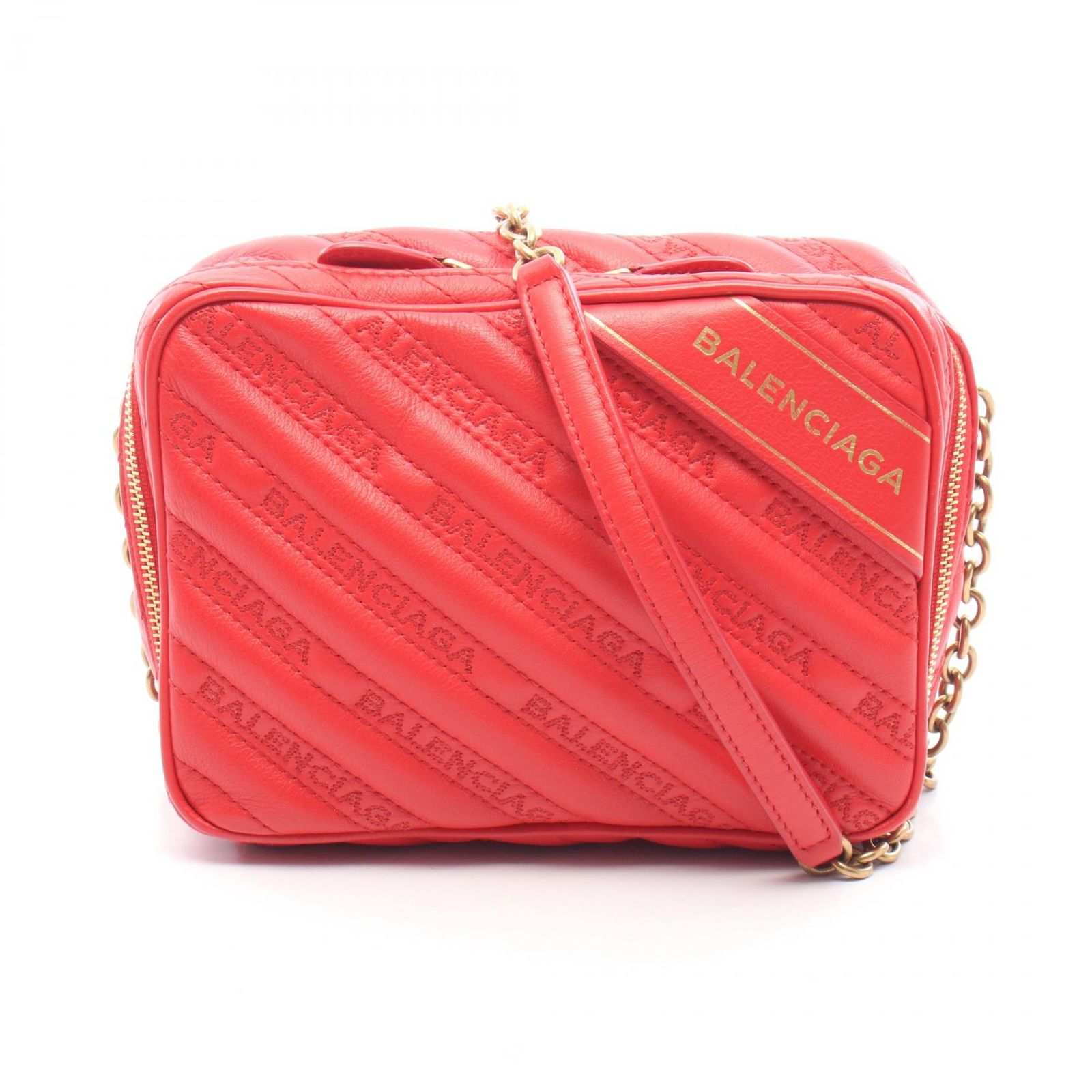 バレンシアガ BALENCIAGA ショルダーバッグ ブランケットリポーターXS 502026 レッド レザー ブランケットリポーターXS レディース Used B