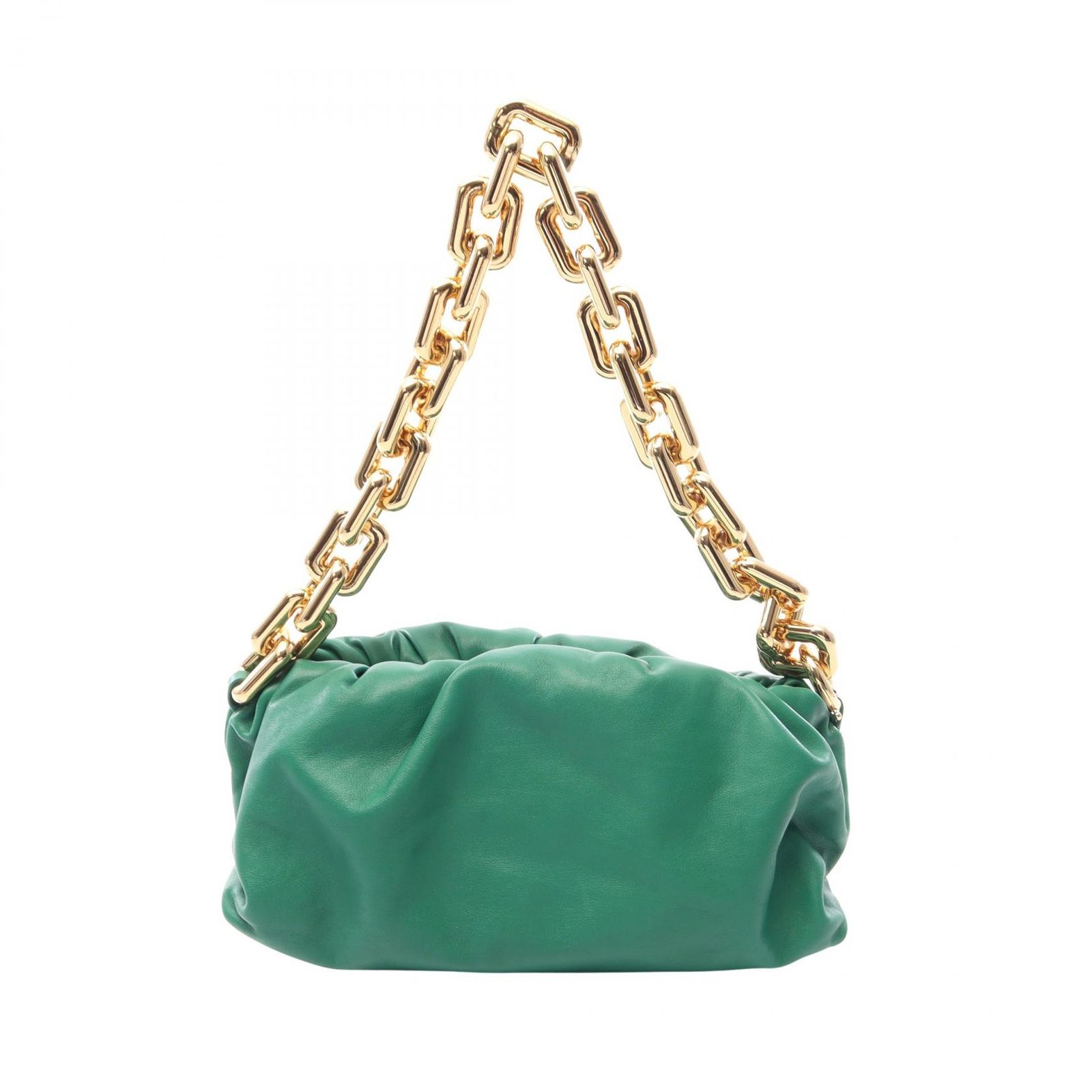 ボッテガヴェネタ BOTTEGA VENETA ショルダーバッグ ザ チェーン ポーチ グリーン レザー ザ・チェーンポーチ レディース Used A
