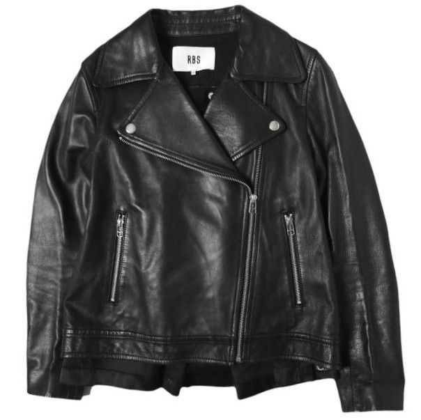 RBS Ray BEAMS アールビーエス レイビームス バックタック ラムレザー ダブルライダースジャケット 63-18-0050-594 0 BLACK 革ジャン 定価68,200円 アウター g27342