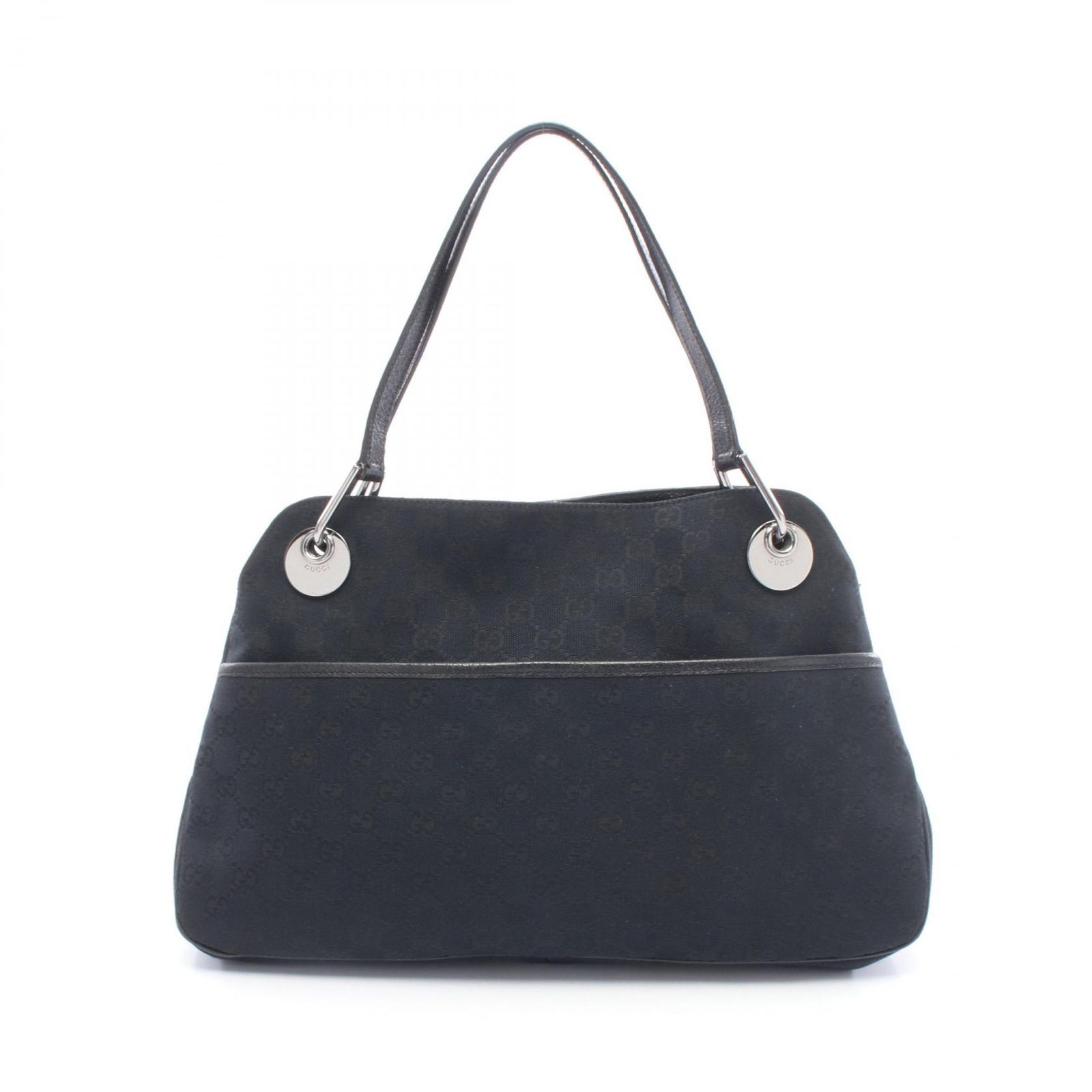 グッチ GUCCI ショルダーバッグ GGキャンバス 121023 ブラック キャンバス レザー ショルダーバッグ レディース Used B