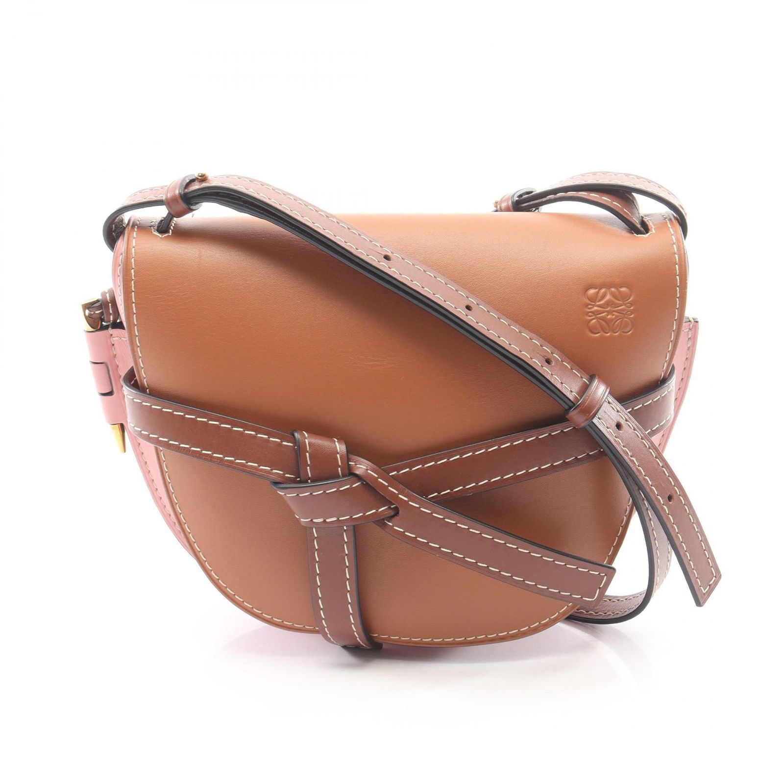 ロエベ LOEWE ショルダーバッグ GATE BAG ゲートバッグ スモール 321.54.T20 ブラウン/ピンク レザー ゲートバッグ スモール レディース Used A